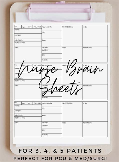 Nurse Brain Sheets - Etsy