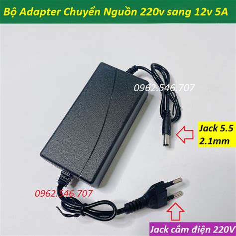 Bộ đổi Nguồn điện 220v Sang 12v 5a Dc Nhựa Bộ Adapter Chuyển