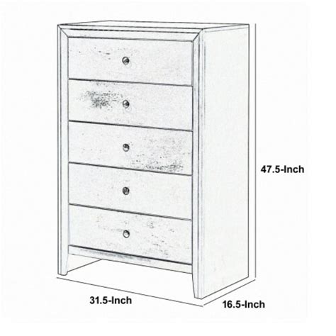 Transitional Style Wooden Chest With Spacious Drawers Gray Saltoro