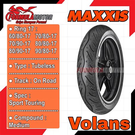 Jual Maxxis Volans MA FD Ring 17 Tubeless All Size Wet Grip Ban Motor