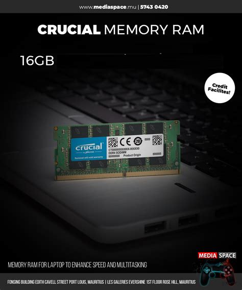 Crucial RAM 16GB DDR4 3200MHz CL22 Laptop Memory CT16G4SFRA32A - MediaSpace