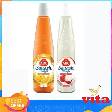 Jual Abc Squash Delight Florida Orangelychee Botol 525ml Shopee