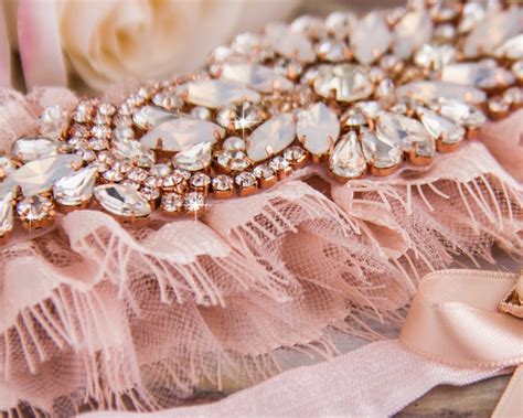 Blush Pink Wedding Garter Set Blush Bridal Garter Set Pink Etsy