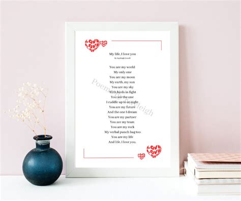 My Life, I Love You Poem Digital Download - Etsy