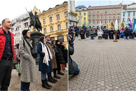 FOTO Muška krunica usred Zagreba došli i prosvjednici Na glave