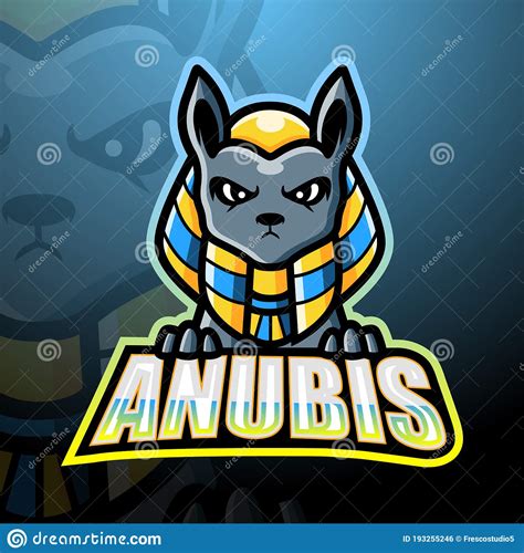 Disegno Del Logo Dell Esport Mascotte Di Anubis Illustrazione