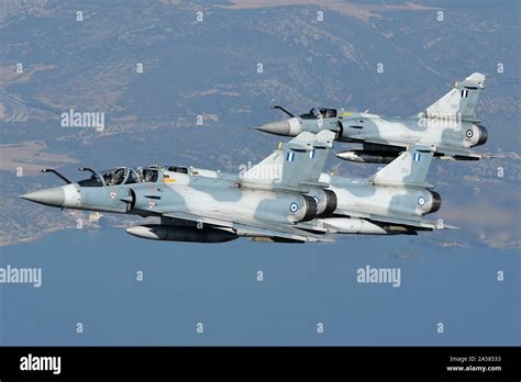 Greek Air Force Mirage Aircraft Of Wing Stock Photo Alamy