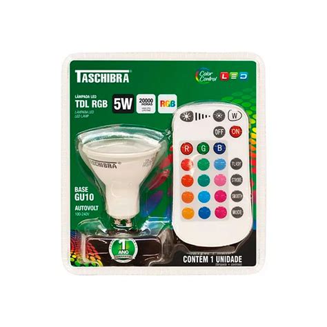 Lâmpada Dicróica LED 5W GU10 RGB Taschiba Elétrica Bel Materiais