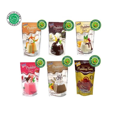 Jual Nutrijell Pudding Rasa Cokelat Mangga Vanilla Belgian