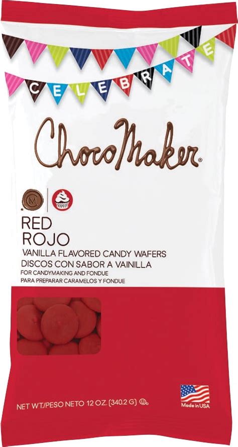 Chocomakerr Vanilla Flavored Candy Wafers 12oz Red