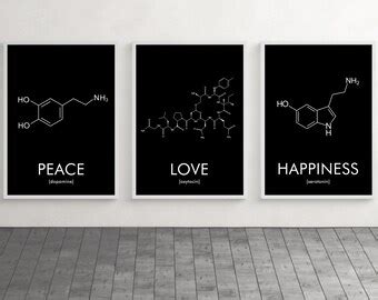 Serotonin Oxytocin Dopamine Molecule Poster Chemistry Wall Art