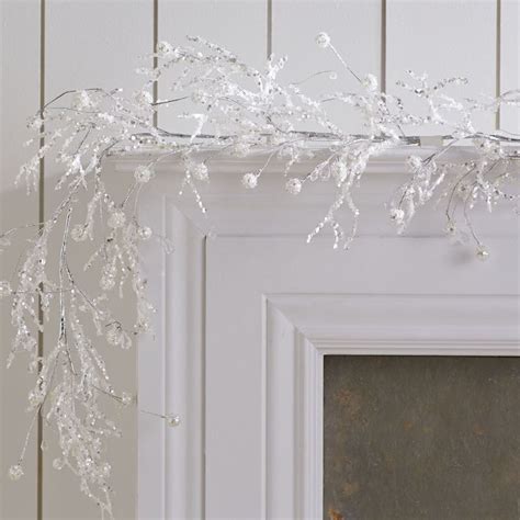 Beaded White Garland White Garland Christmas Party Decorations Holiday Sparkle