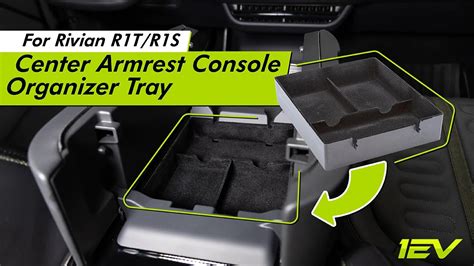 Rivian R1T R1S Center Armrest Console Soft Lined 3 Pocket Composite