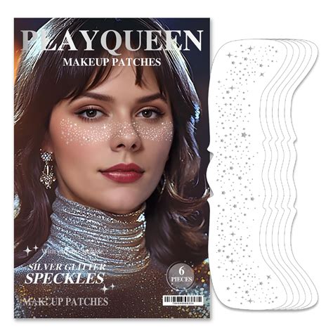 Glitter Freckles Face Tattoo，Face Makeup Patches，Silver Fake Freckles-6