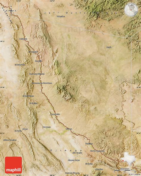 Satellite Map of Presidio County