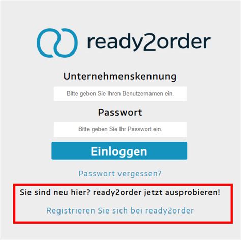 Ready Order Support Hilfe Center Login Anmeldung In Der