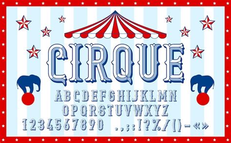 Premium Vector | Retro circus font carnival vintage type alphabet