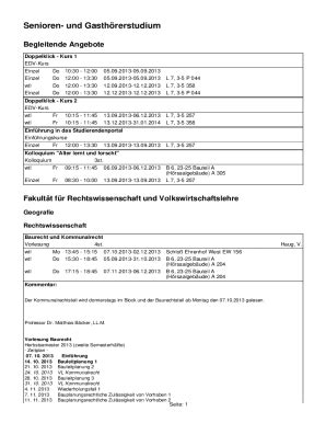 Fillable Online Senioren Und Gasthrerstudium Portal Fax Email