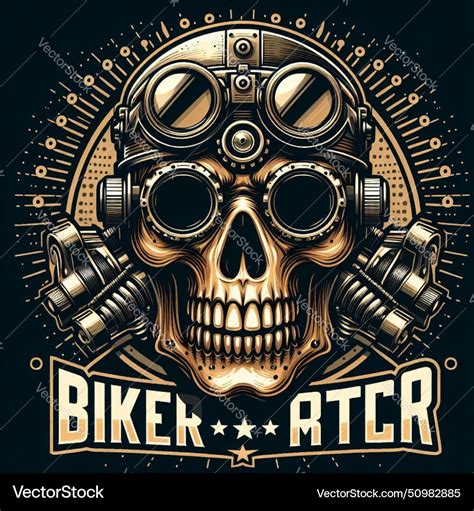 Biker Skull Logo Royalty Free Vector Image Vectorstock