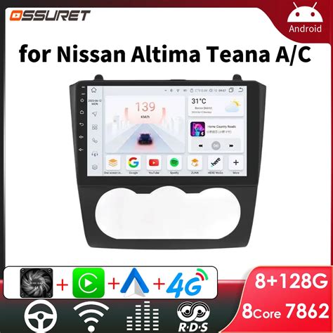 OSSURET Car Radio Android For Nissan Altima Teana 2008 2013 Carplay