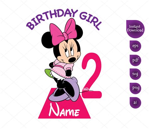 Minnie Mouse 2nd Birthday Svg