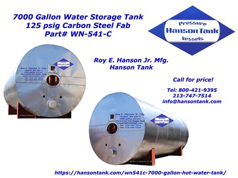 Wn C Gallon Hot Water Tanks Cement Lined Asme Tank