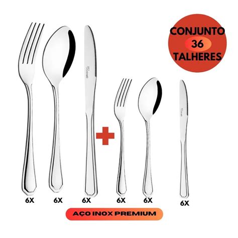 Kit Un Faqueiro Completo Talher De Mesa Sobremesa Garfo Faca