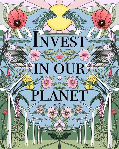 An Illustration With The Words Invest In Our Planet Written On It And