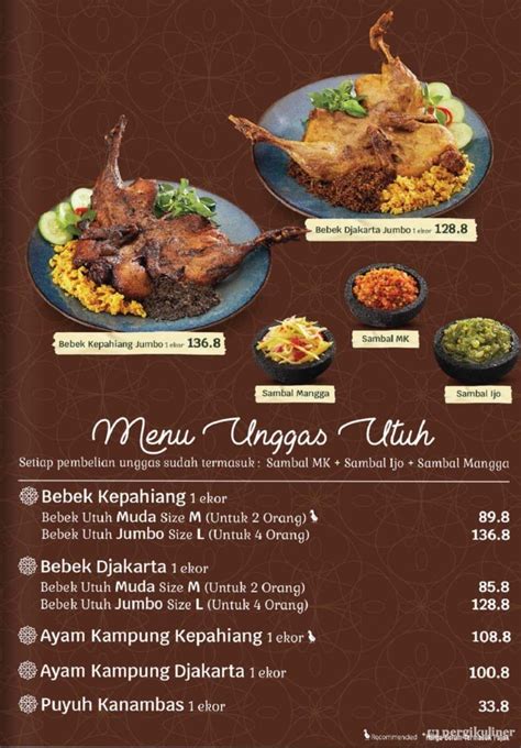 Selalu Diperbarui Menu Bebek Bkb Bsd Tangerang