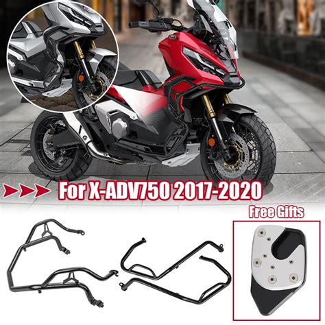 Ultrasupplier Upper Andlower Engine Crash Bar Buffer Guard Bumper Black For Honda X Adv 750 2017