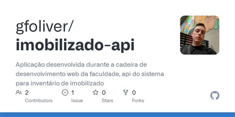 Github Gfoliver Imobilizado Api Aplica O Desenvolvida Durante A