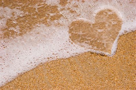 Love Heart Beach Sand Water Wallpapers - 4000x2666 - 3979361