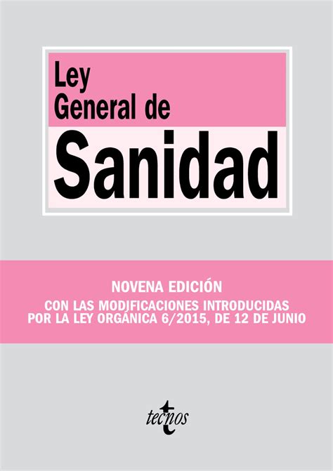 Ley General De Sanidad Tecnos Editorial