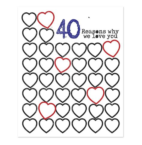 40 Reasons Why We Love You Free Printable Free Templates Printable