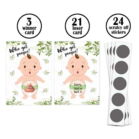 Pcs Gender Reveal Baby Shower Scratch Off Cards Party Game