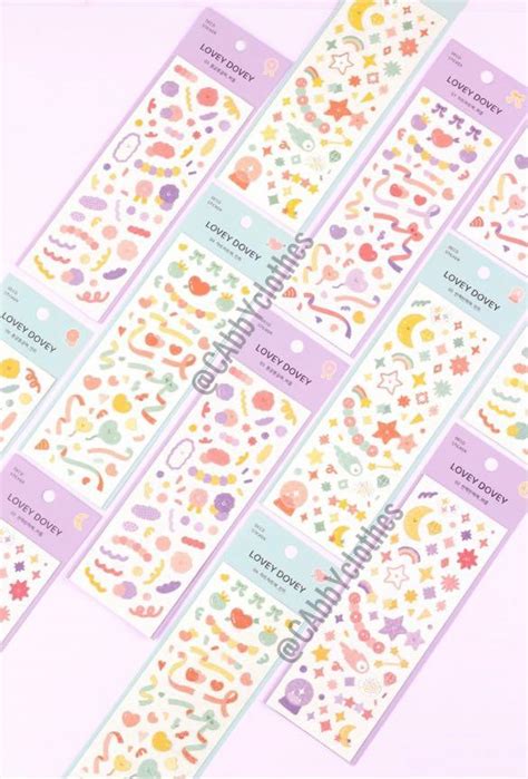 CUTE KOREAN KPOP BUJO POLCO CONFETTI RIBBON STICKER SHEET Hobbies