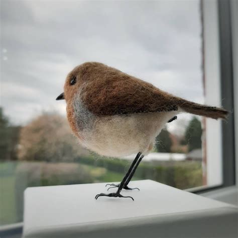 Needle Felted Robin Robin Redbreast Ts For Twitcher Etsy Uk