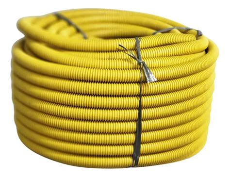 Conduíte Tubo Corrugado Reforçado Amarelo 3 4 X Rolo 50m