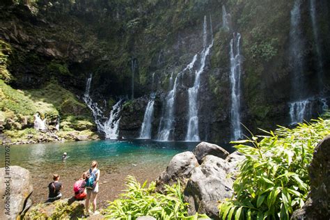 Foto de Cascade du Grand Galet dans la vallée de Langevin île de la