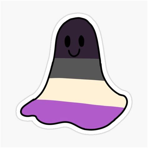 Asexual Pride Ghost Sticker For Sale By Jpegnotfound Redbubble