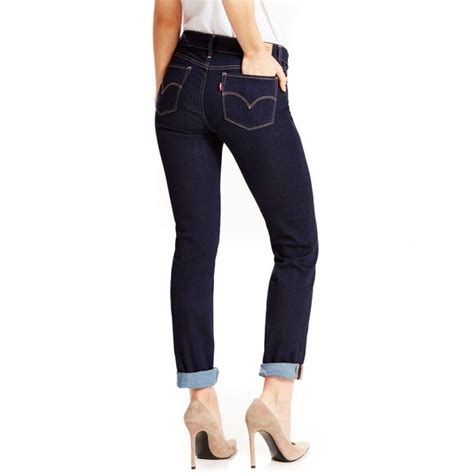 Jean Levis 712 Slim Femme Bleu Brut Bien Habillée