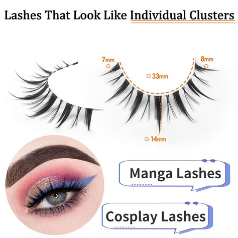 Milybest Manga Lashes Natural Look Spiky Anime Lashes Wispy Korean