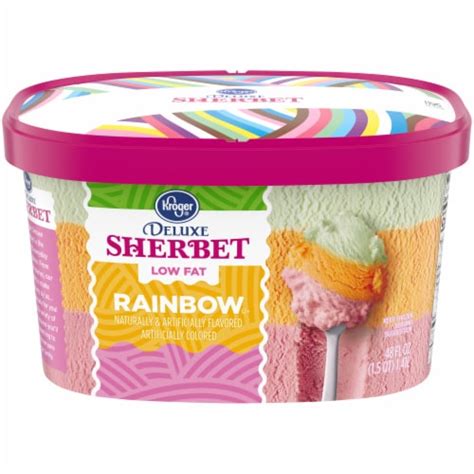 Kroger Deluxe Low Fat Rainbow Sherbet Tub Oz Smiths Food And Drug