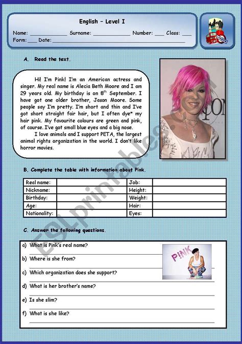 Describing People Test 4 Pages Esl Worksheet By Xani