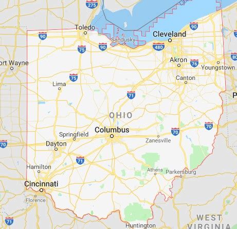 map of Ohio - ClearHealthCosts