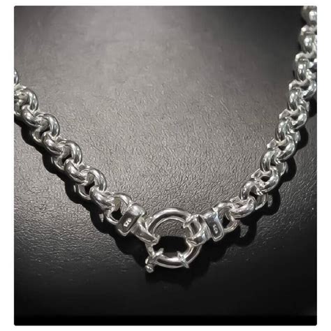 Collier Maille Jaseron Argent Massif 925 1000 Avec Rhodium