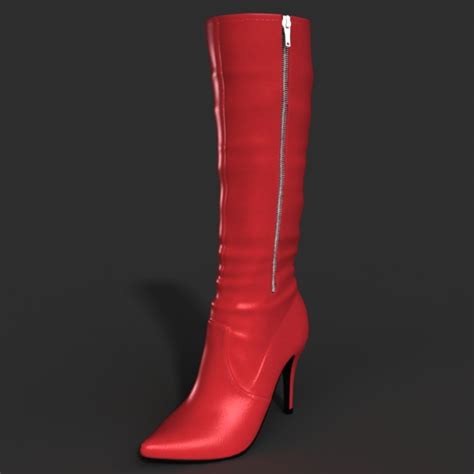 Heel Boots Modeled Female 3d Model