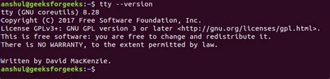 Tty Command In Linux With Examples Geeksforgeeks