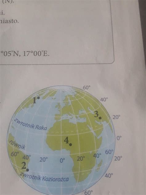 Podaj Wsp Rz Dne Geograficzne Punkt W Zaznaczonych Na Rysunku Brainly Pl