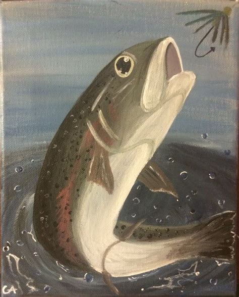 Rainbow Trout Painting | Etsy | Trout painting, Rainbow trout, Painting